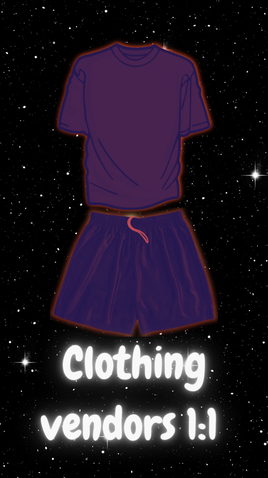 Clothing Vendors (Sp!der Hoodie, B@pe, Erick Emans, etc)